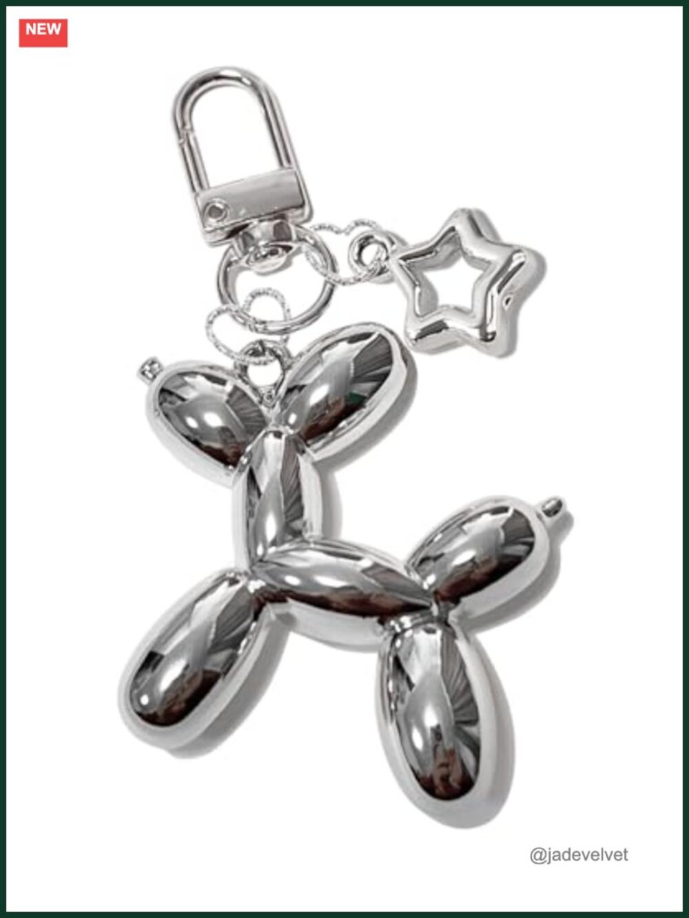 Star Balloon Dog Keychain Cute Y2K Bag Charm Keyring Accessory